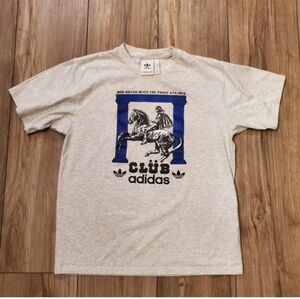 Adidas Gray T-Shirt with Blue Graphic Sz L